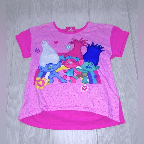 Girls Trolls Short Sleeve Pajama Top - Picture 3 of 8
